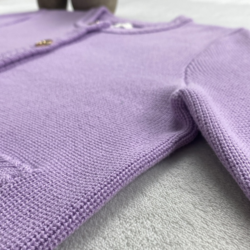 J. Crew Factory Knit Button Front Long Sleeve Sweater Cardigan (Lavender) - Picture 9 of 16